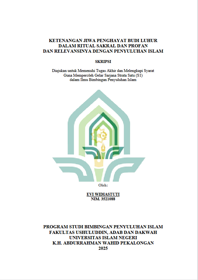 Image of Ketenangan Jiwa Penghayat Budi Luhur Dalam Ritual Sakral Dan Profan Dan Relevansinya Dengan Penyuluhan Islam