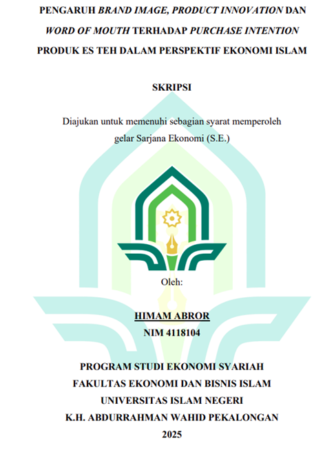 Image of Pengaruh Brand Image, Product Innovation dan Word Of Mouth Terhadap Purchase Intention Produk Es Dalam Perspektif Ekonomi Islam