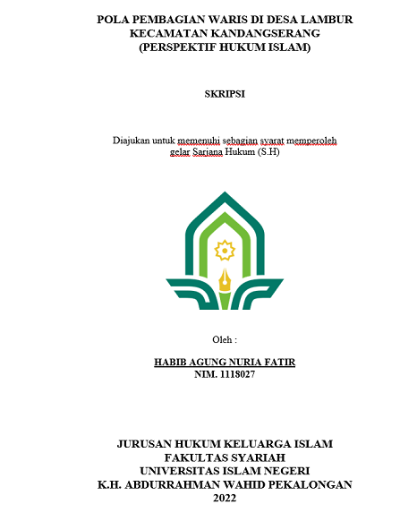 Image of Pola Pembagian Waris di Desa Lambur Kecamatan Kandangserang (Perspektif Hukum Islam)