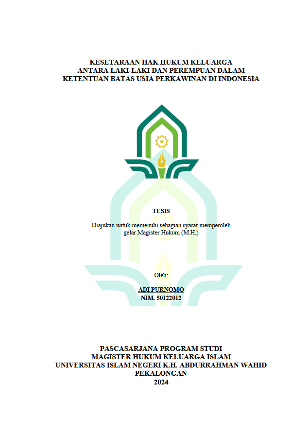 Image of Kesetaraan Hak Hukum Keluarga Antara Laki-Laki Dan Perempuan Dalam Ketentuan Batas Usia Perkawinan Di Indonesia