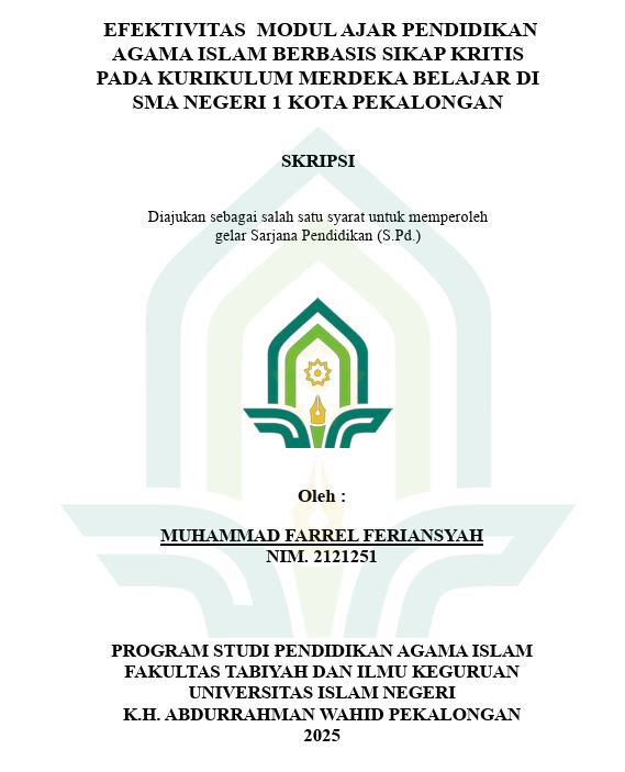 Image of Efektivitas Modul Ajar Pendidikan Agama Islam Berbasis Sikap Kritis Pada Kurikulum Merdeka Belajar Di SMA Negeri 1 Kota Pekalongan
