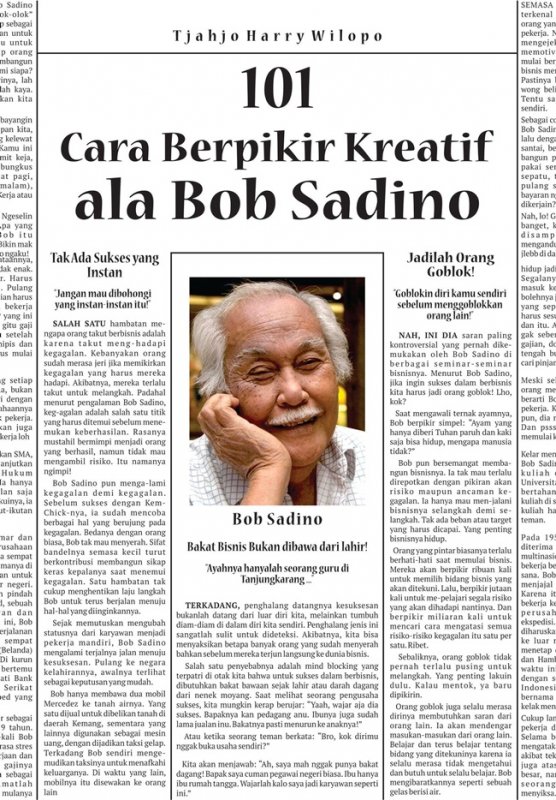 Image of 101 Cara Berpikir Kreatif Ala Bob Sadino
