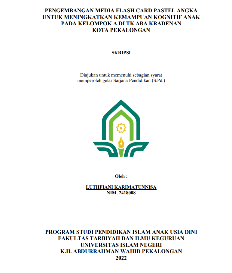 Image of Pengembangan Media Flashcard Pastel Angka Untuk Meningkatkan Kemampuan Kognitif Anak Pada Kelompok A Di TK Aba Kradenan Kota Pekalongan