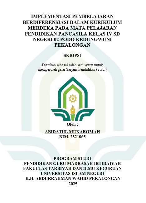 Image of Implementasi Pembelajaran Berdiferensiasi Dalam Kurikulum Merdeka Pada Mata Pelajaran Pendidikan Pancasila Kelas IV SD Negeri 02 Podo Kedungwuni Pekalongan