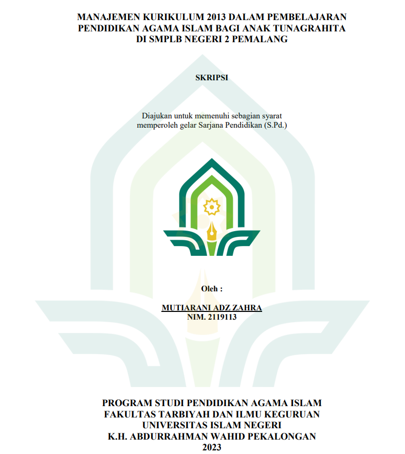 Image of Manajemen Kurikulum 2013 dalam Pembelajaran Pendidikan Agama Isalam Bagi Anak Tunagrahita di SMPLB Negeri 2 Pemalang
