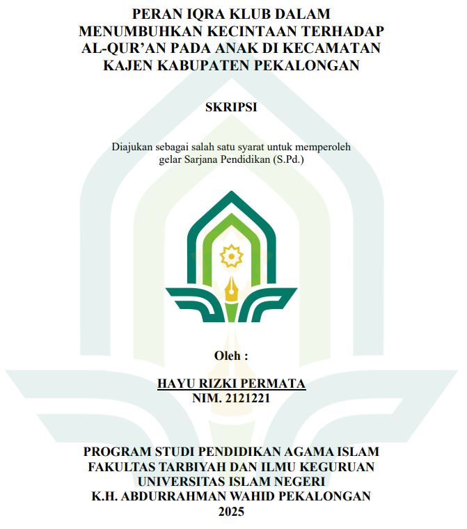 Image of Peran Iqra Klub Dalam Menumbuhkan Kecintaan Terhadap Al-Qur'an Pada Anak Di Kecamatan Kajen Kabupaten Pekalongan