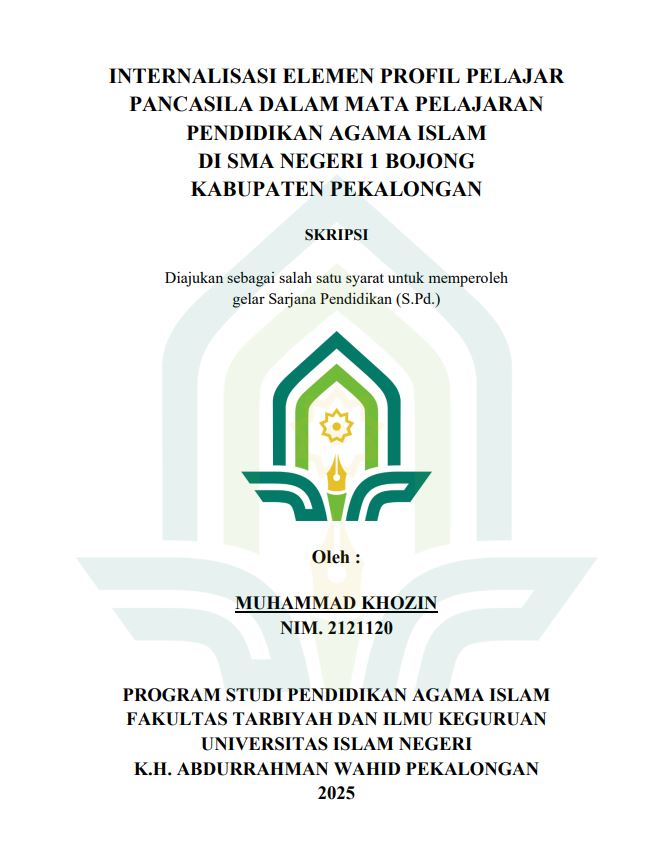 Image of Internalisasi Elemen Profil Pelajar Pancasila Dalam Mata Pelajaran Pendidikan Agama Islam Di SMA Negeri 1 Bojong Kabupaten Pekalongan