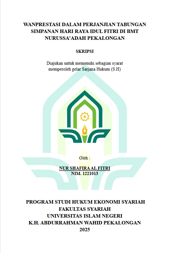 Image of Wanprestasi Dalam Perjanjian Tabungan Simpanan Hari Raya Idul Fitri Di BMT Nurussa'adah Pekalongan