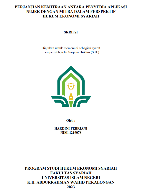 Image of Perjanjian Kemitraan Penyedia Aplikasi Nujek dengan Mitra dalam Perspektif Hukum Ekonomi Syariah