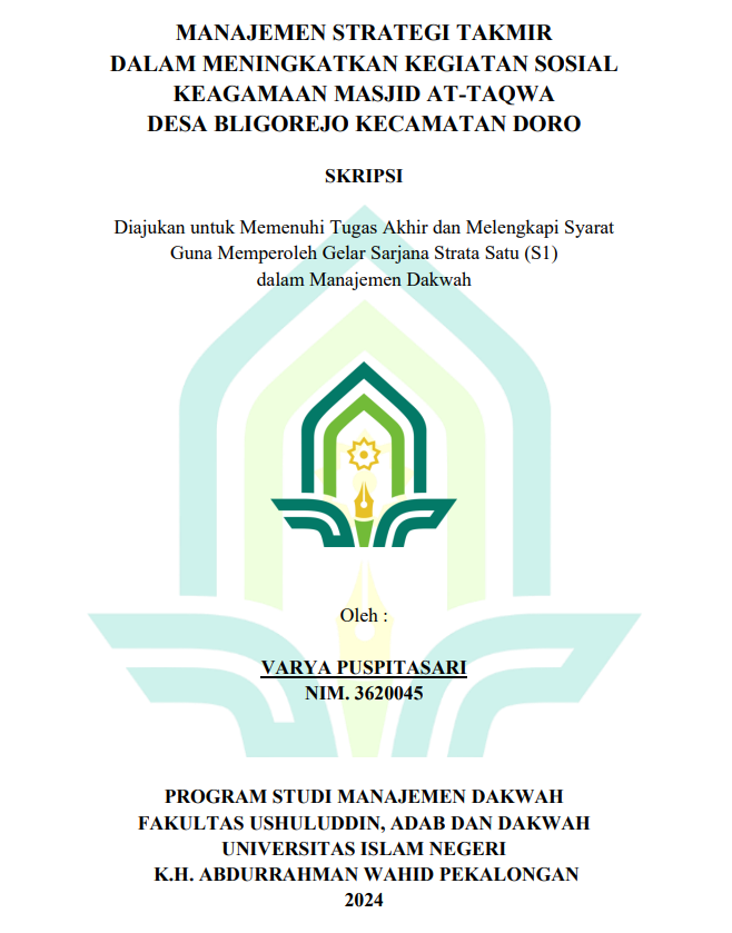 Image of Manajemen Strategi Takmir Dalam Meningkatkan Kegiatan Sosial Keagamaan Masjid At-taqwa Desa Bligorejo Kecamatan Doro