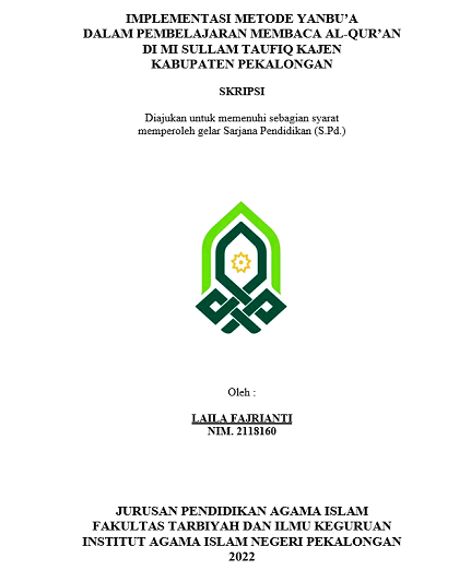 Image of Implementasi Metode Yanbu'a Dalam Pembelajaran Membaca Al-Qur'an di MI Sullam Taufiq Kajen Kabupaten Pekalongan