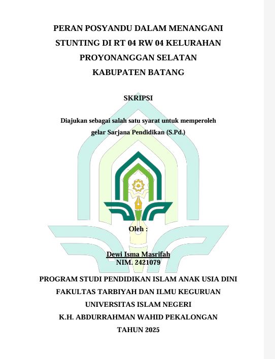 Image of Peran Posyandu Dalam Menangani Stunting Di RT 04 RW 04 Kelurahan Proyonanggan Selatan Kabupaten Batang