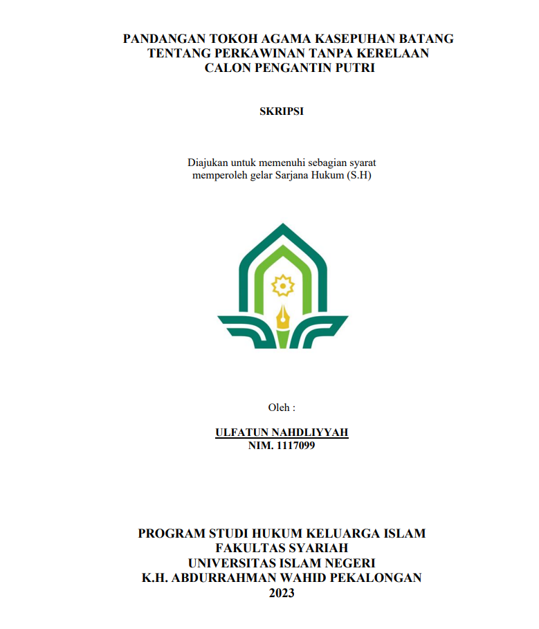 Image of Pandangan Tokoh Agama Kasepuhan Batang Tentang Perkawinan Tanpa Kerelaan Calon Pengantin Putri