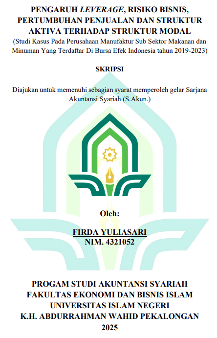 Image of Pengaruh Leverage, Risiko Bisnis, Pertumbuhan Penjualan dan Struktur Aktiva Terhadap Struktur Modal (Studi Kasus pada Perusahaan Manufaktur Sub Sektor Makanan dan Minuman yang Terdaftar di Bursa Efek Indonesia Tahun 2019-2023)