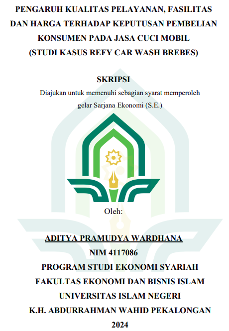Image of Pengaruh Kualitas Pelayanan, Fasilitas Dan Harga Terhadap Keputusan Pembelian Konsumen Pada Jasa Cuci Mobil (Studi Kasus Refy Car Wash Brebes)