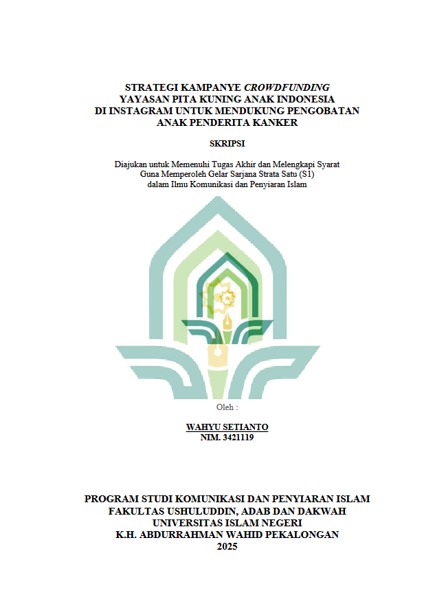 Image of Strategi Kampanye Crowdfunding Yayasan Pita Kuning Anak Indonesia Di Instagram Untuk Mendukung Pengobatan Anak Penderita Kanker