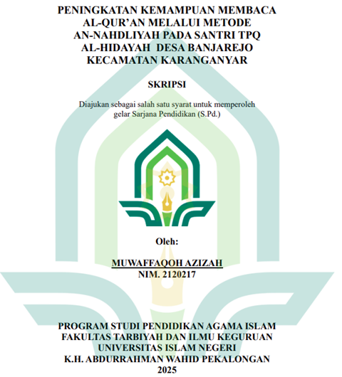 Image of Peningkatan Kemampuan Membaca Al-Qur'an Melalui Metode An-Nahdliyah Pada Santri TPQ Al-Hidayah Desa Banjarejo Kecamatan Karanganyar