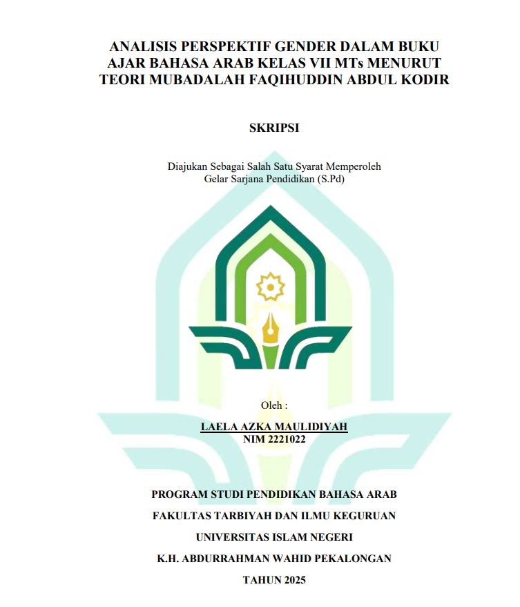 Image of Analisis Perspektif Gender Dalam Buku Ajar Bahasa Arab Kelas VII MTS Menurut Teori Mubadalah Faqihuddin Abdul Kodir