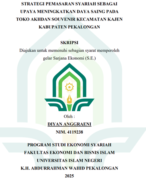 Image of Strategi Pemasaran Syariah Sebagai Upaya Meningkatkan Daya Saing pada Toko Akhdan Souvenir Kecamatan Kajen Kabupaten Pekalongan