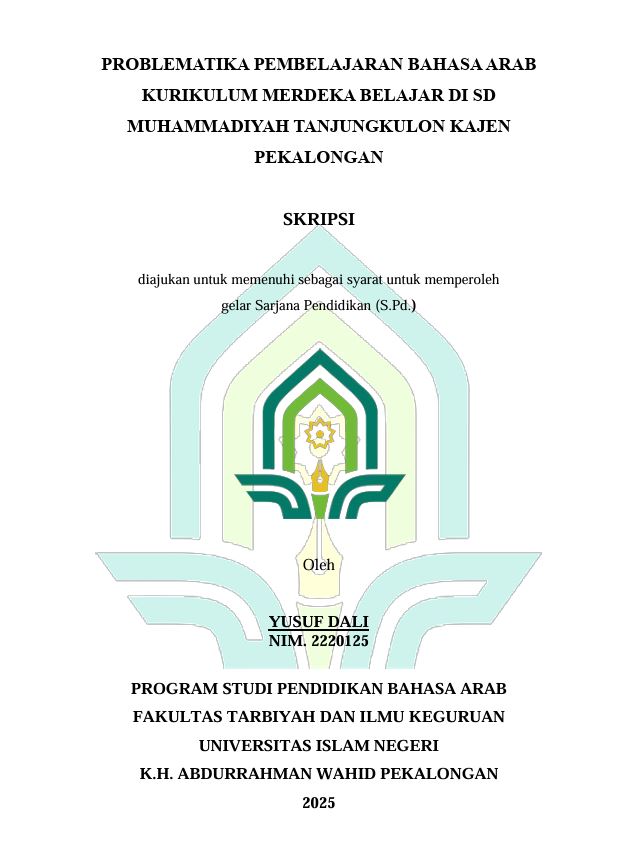 Image of Problematika Pembelajaran Bahasa Arab Kurikulum Merdeka Belajar Di SD Muhammadiyah Tanjungkulon Kajen Pekalongan