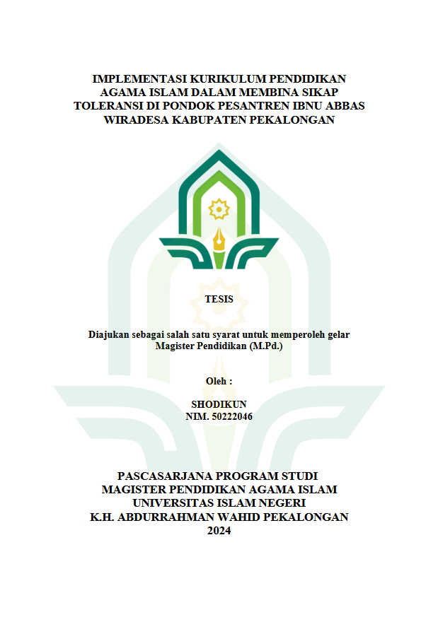 Image of Implementasi Kurikulum Pendidikan Agama Islam Dalam Membina Sikap Toleransi Di Pondok Pesantren Ibnu Abbas Wiradesa Kabupaten Pekalongan