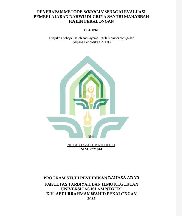 Image of Penerapan Metode Sorogan Sebagai Evaluasi Pembelajaran Nahwu di Griya Santri Mahabbah Kajen Pekalongan