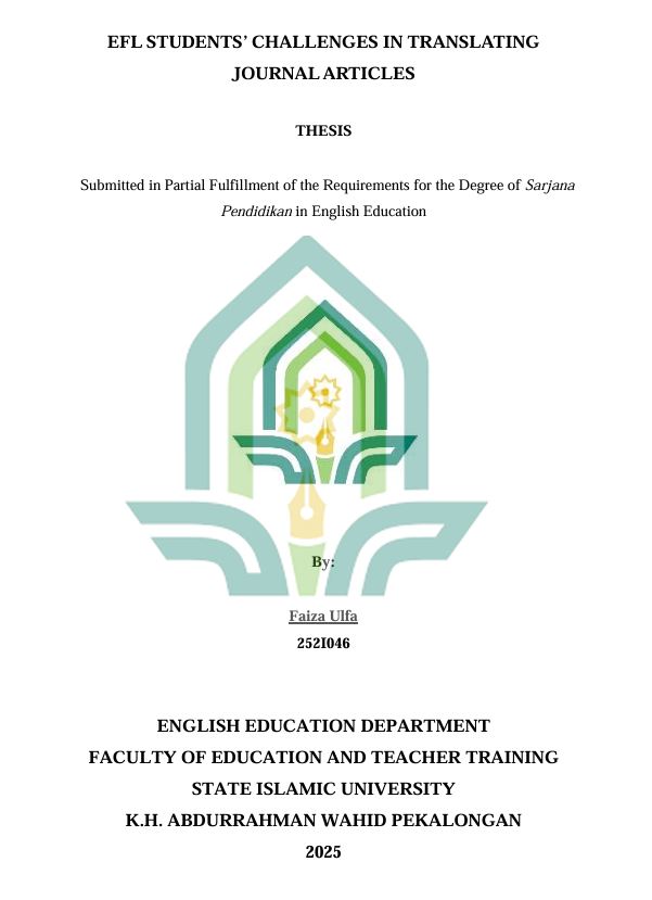 Image of ELF Students' Challenges In Translating Journal Articles