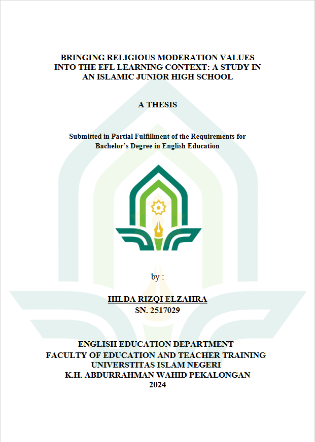 Image of Bringing Religious Moderation Values Into The EFL Learning Context: A Study In An Islamic Junior High School