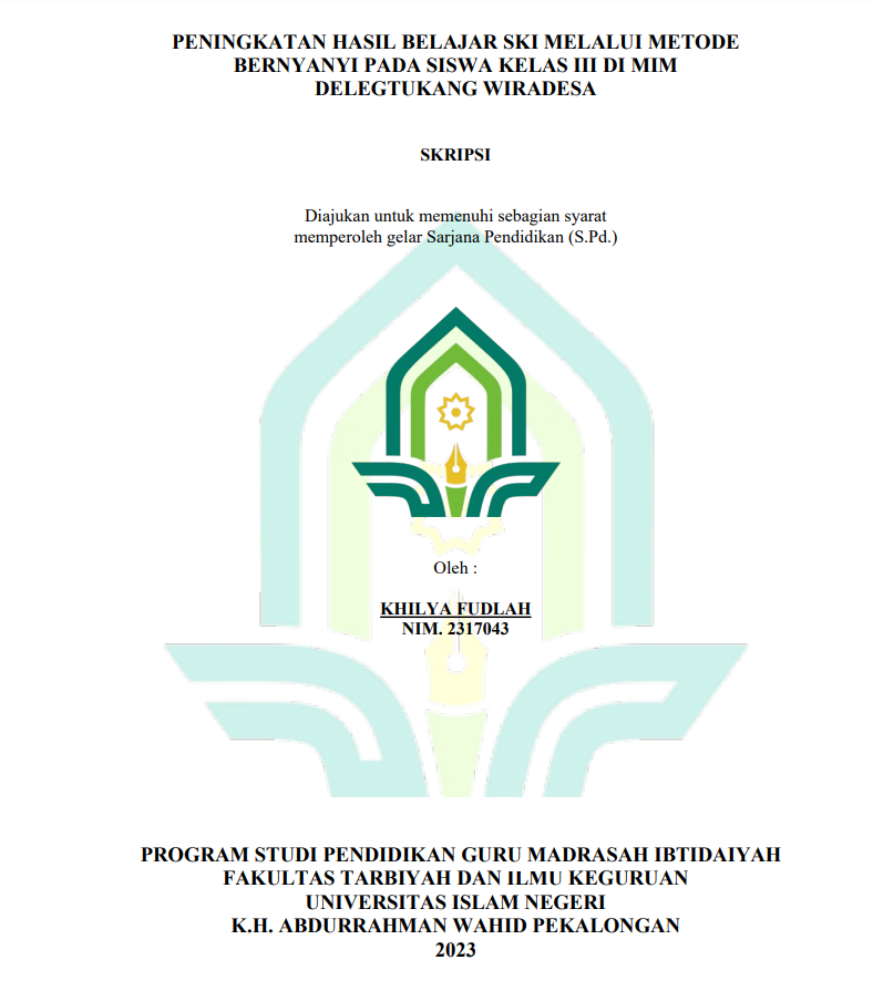 Image of Peningkatan Hasil Belajar SKI Melalui Metode Bernyanyi Pada Siswa Kelas III di MIM Delegtukang Wiradesa