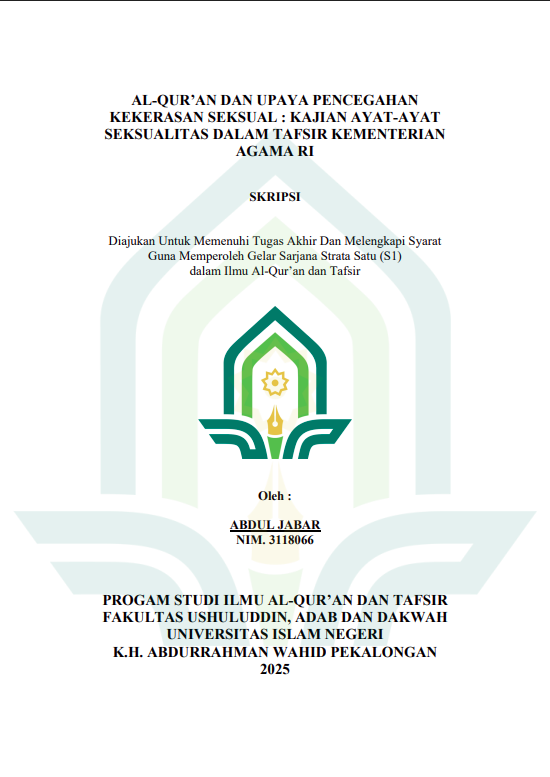 Image of Al-Qur’an Dan Upaya Pencegahan Kekerasan Seksual : Kajian Ayat-Ayat Seksualitas Dalam Tafsir Kementerian Agama RI