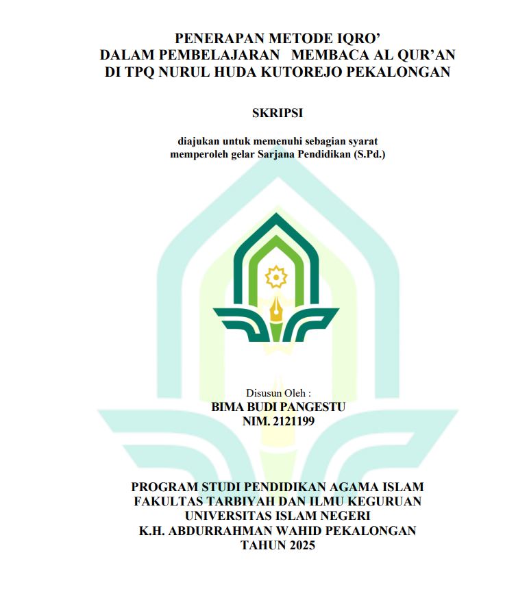 Image of Penerapan Metode Iqro' Dalam Pembelajaran Membaca Al-Qur'an Di TPQ Nurul Huda Kutorejo Pekalongan