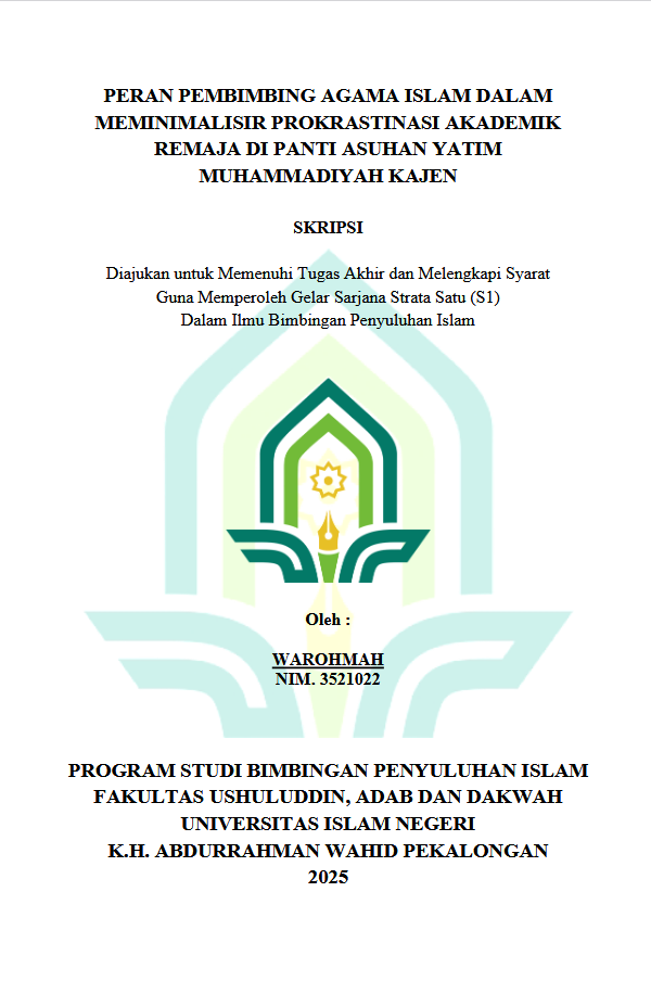 Image of Peran Pembimbing Agama Islam Dalam Meminimalisir Prokrastinasi Akademik Remaja Di Panti Asuhan Yatim Muhammadiyah Kajen