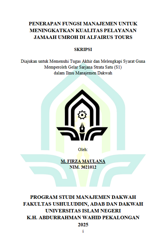 Image of Penerapan Fungsi Manajemen Untuk Meningkatkan Kualitas Pelayanan Jamaah Umroh Di Alfairus Tours