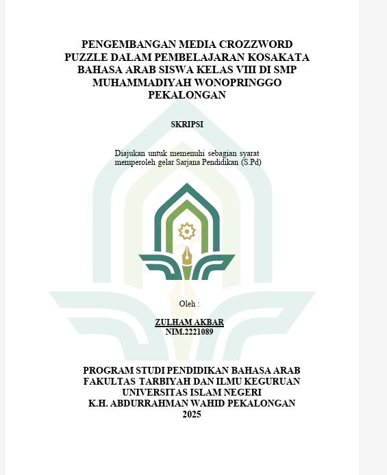 Image of Pengembangan Media Crozzword Puzzle Dalam Pembelajaran Kosakata Bahasa Arab Siswa Kelas VIII Di SMP Muhammadiyah Wonopringgo Pekalongan