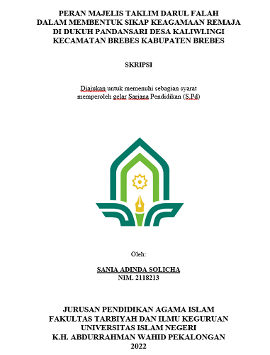 Image of Peran Majelis Taklim Darul Falah Dalam Membentuk Sikap Keagamaan Remaja di Dukuh Pandansari Desa Kaliwlingi Kecamatan Brebes Kabupaten Brebes