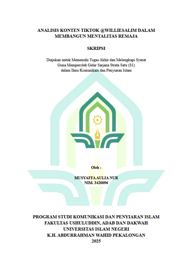 Image of Analisis Konten Tiktok @Williesalim Dalam Membangun Mentalitas Remaja