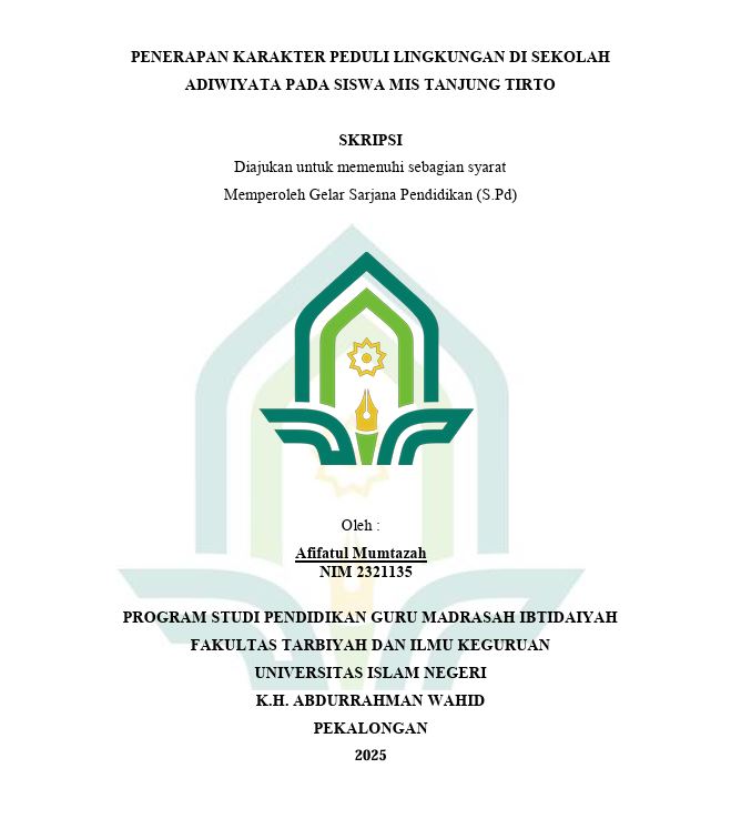 Image of Penerapan Karakter Peduli Lingkungan di Sekolah Adiwiyata Pada Siswa MIS Tanjung Tirto