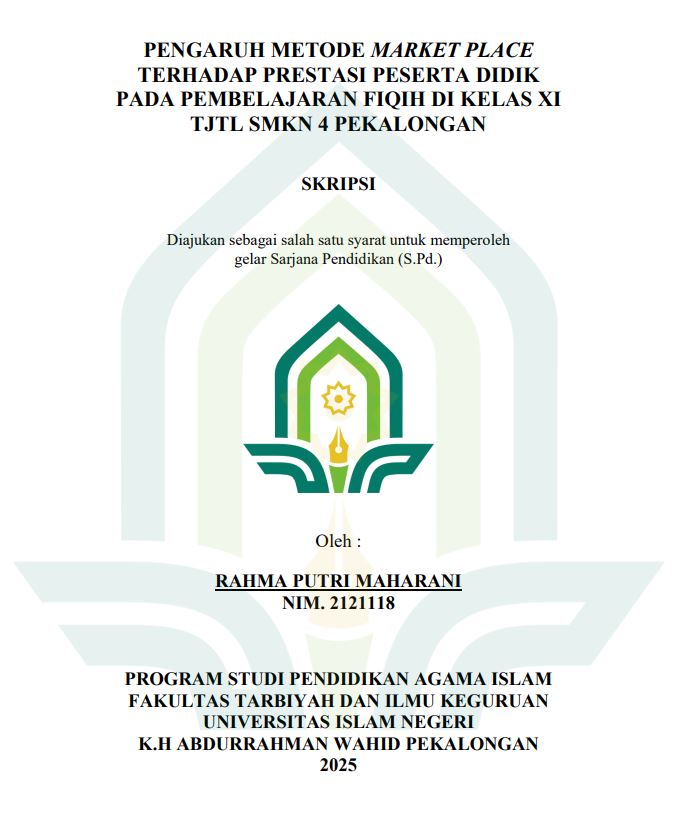 Image of Pengaruh Metode Market Place Terhadap Peserta Didik Pada Pembelajaran Fiqih Di Kelas XI TJTL MN 4 Pekalongan
