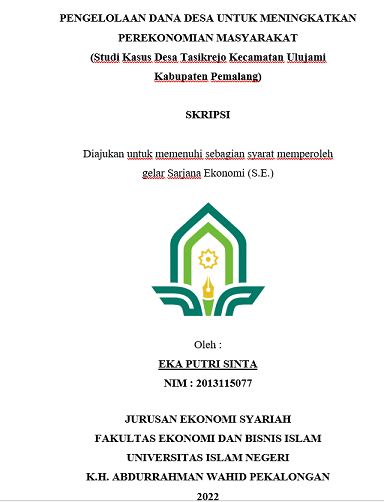 Image of Pengelolaan Dana Desa Untuk Meningkatkan Perekonomian Masyarakat (Studi Kasus Desa Tasikrejo Kecamatan Ulujami Kabupaten Pemalang)