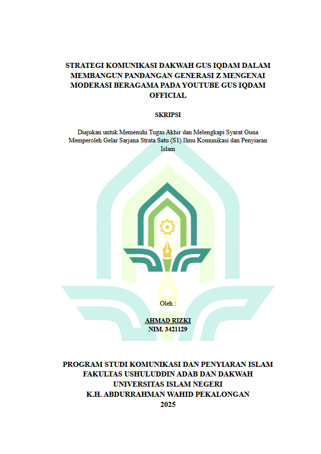 Image of Strategi Komunikasi Dakwah Gus Iqdam Dalam Membangun Pandangan Generasi Z Mengenai Moderasi Beragama Pada Youtube Gus Iqdam Official