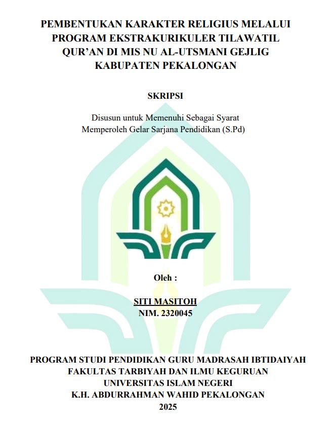 Image of Pembentukan Karakter Religius Melalui Program Ekstrakurikuler Tiwatil Qur'an Di MIS NU Al-Utsmani Gejlig Kabupaten Pekalongan