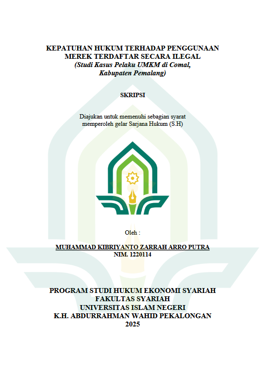 Image of Kepatuhan Hukum Terhadap Penggunaan Merek Terdaftar Secara Ilegal (Studi Kasus Pelaku UMKM Di Comal, Kabupaten Pemalang)