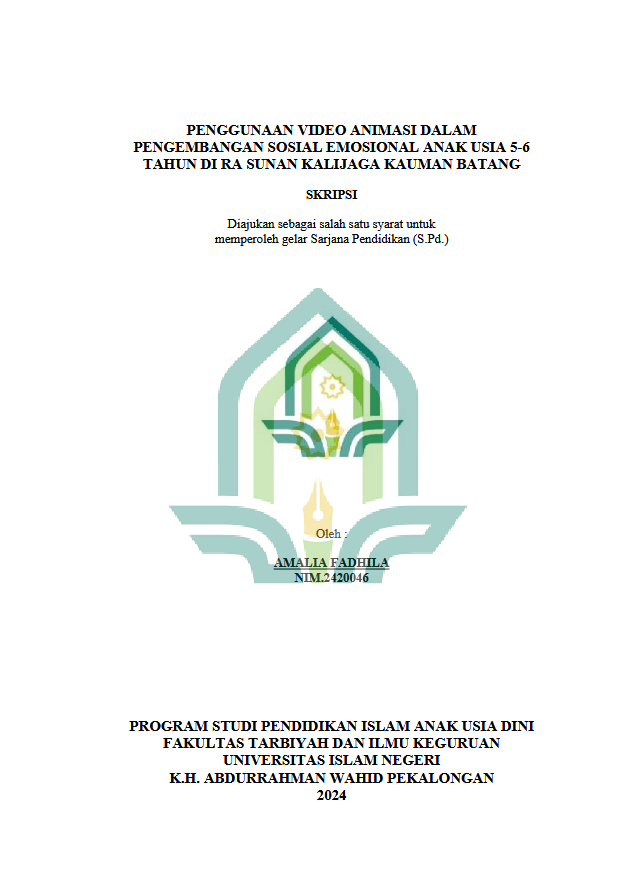 Image of Penggunaan Video Animasi Dalam Pengembangan Sosial Emosional Anak Usia 5-6 Tahun Di RA Sunan Kalijaga Kauman Batang