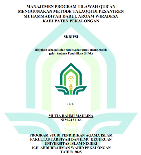Image of Manajemen Progam Tilawah Qur'an Menggunakan Metode Talaqqi Di Pesantren Muhammadiyah Darul Arqam Wiradesa Kabupaten Pekalongan