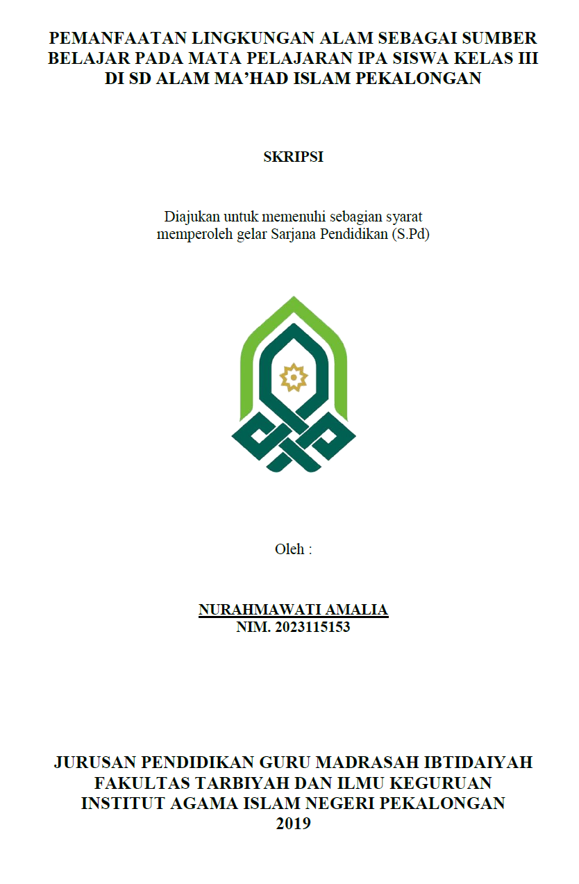 Image of Pemanfaatan Lingkungan Alam Sebagai Sumber Belajar Pada Mata Pelajaran IPA Siswa Kelas III Di Sd Alam Ma'had Islam Pekalongan