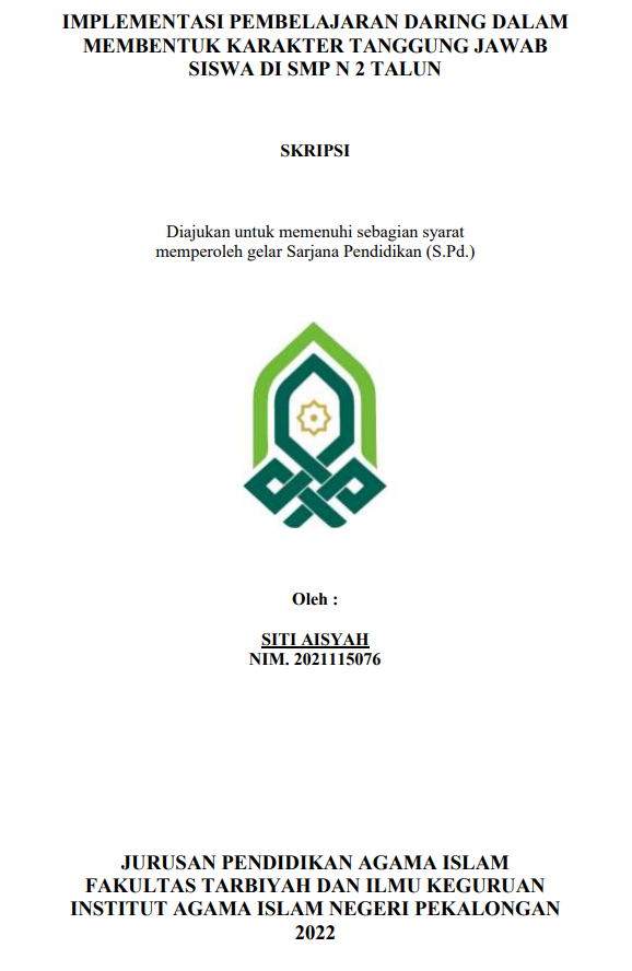 Image of Implementasi Pembelajaran Daring Dalam Membentuk Karakter Tanggungjawab Siswa di SMP N 2 Talun