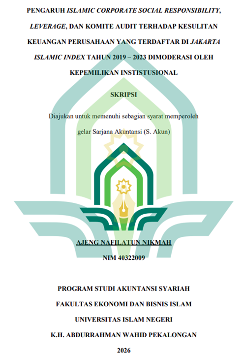 Image of Pengaruh Islamic Corporate Social Responsibility, Leverage, dan Komite Audit Terhadap Kesehatan Keuangan Perusahaan yang Terdaftar di Jakarta Islamic Index Tahun 2019-2023 di Moderasi Oleh Kepemilikan Institusional