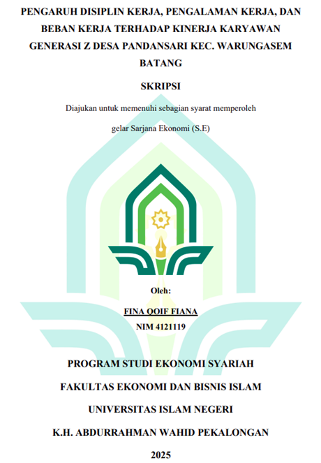Image of Pengaruh Disiplin Kerja, Pengalaman Kerja, dan Beban Kerja Terhadap Kinerja Karyawan Generasi Z Desa Pandansari Kec. Warungasem Batang