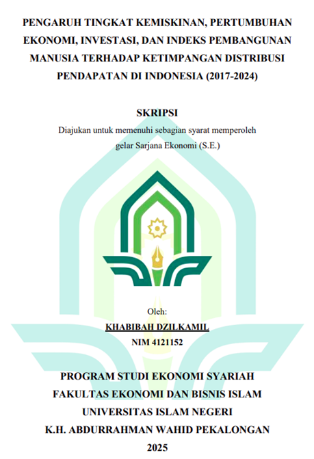 Image of Pengaruh Tingkat Kemiskinan, Pertumbuhan Ekonomi, Investasi, dan Indeks Pembangunan Manusia Terhadap Ketimpangan Distribusi Pendapatan di Indonesia (2017-2024)
