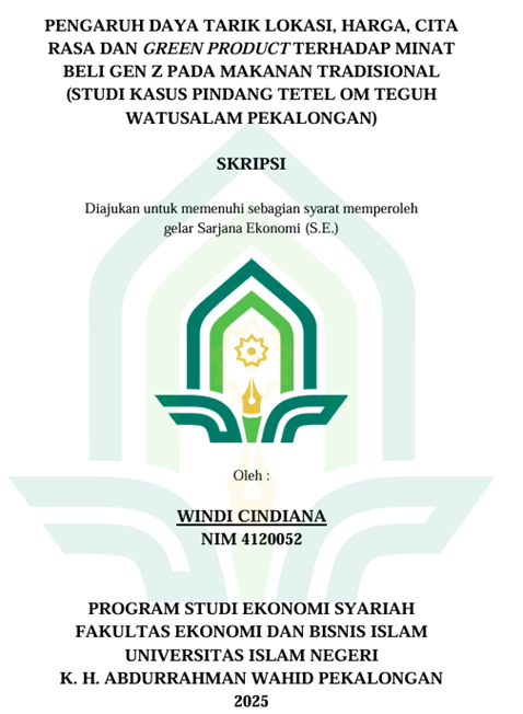 Image of Pengaruh Daya Tarik Lokasi, Harga, Cita Rasa Dan Green Product Terhadap Minat Beli Gen Z Pada Makanan Tradisional (Studi Kasus Pindang Tetel Om Teguh Watusalam Pekalongan)